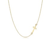 Colier argint placat cu aur galben cu cruciulita DiAmanti PN0315NY-AS
